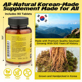 Load image into Gallery viewer, Korean Red Panax Ginseng Tablet. Superior Strength 2000mg Per Serving, 90 Vegan Tablets.